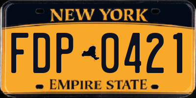 NY license plate FDP0421