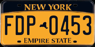 NY license plate FDP0453