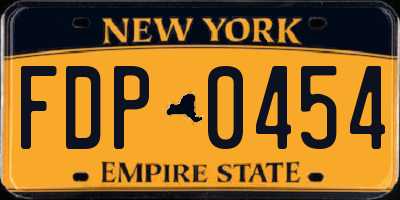 NY license plate FDP0454