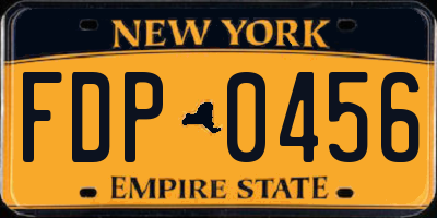 NY license plate FDP0456