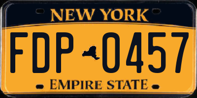 NY license plate FDP0457