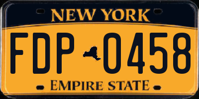 NY license plate FDP0458