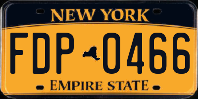 NY license plate FDP0466