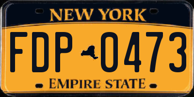 NY license plate FDP0473