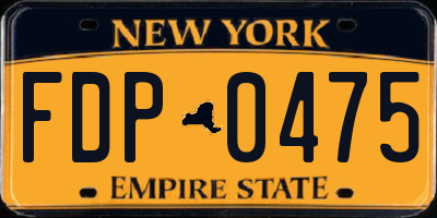 NY license plate FDP0475
