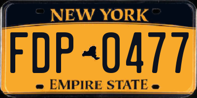 NY license plate FDP0477