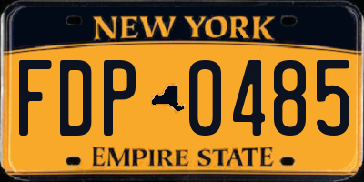 NY license plate FDP0485
