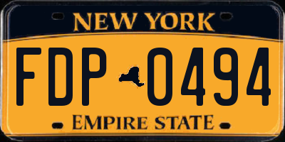 NY license plate FDP0494
