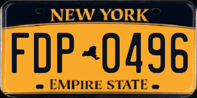 NY license plate FDP0496