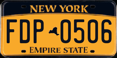 NY license plate FDP0506
