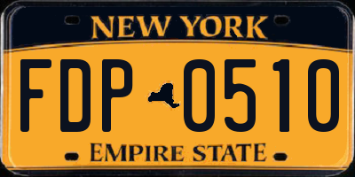 NY license plate FDP0510