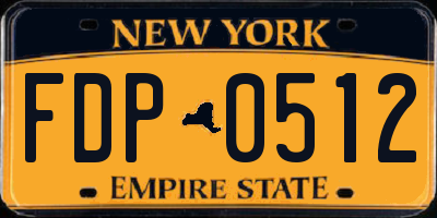 NY license plate FDP0512