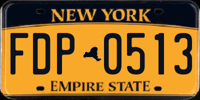 NY license plate FDP0513
