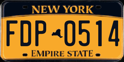 NY license plate FDP0514