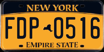 NY license plate FDP0516