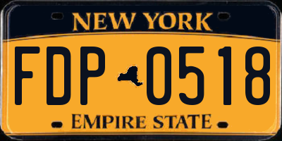 NY license plate FDP0518