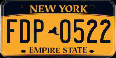 NY license plate FDP0522