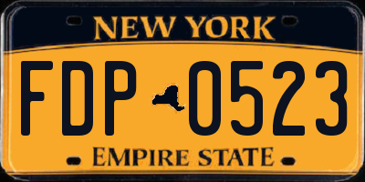 NY license plate FDP0523
