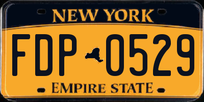 NY license plate FDP0529