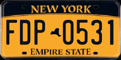 NY license plate FDP0531