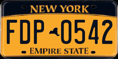 NY license plate FDP0542