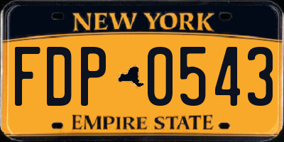 NY license plate FDP0543