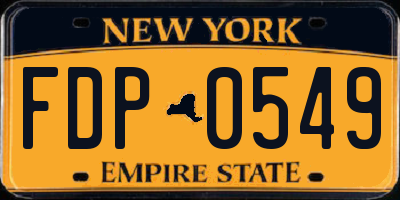 NY license plate FDP0549