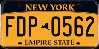 NY license plate FDP0562