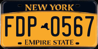 NY license plate FDP0567