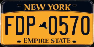 NY license plate FDP0570