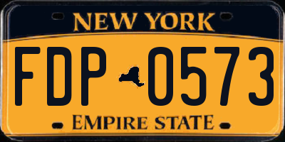 NY license plate FDP0573