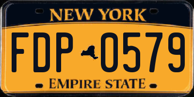 NY license plate FDP0579