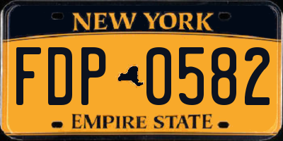 NY license plate FDP0582