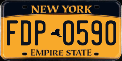 NY license plate FDP0590