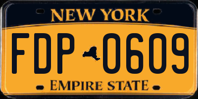 NY license plate FDP0609