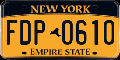 NY license plate FDP0610