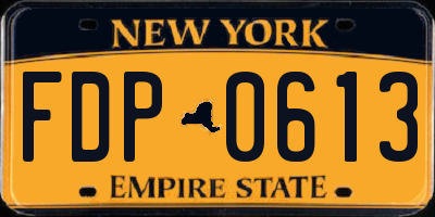 NY license plate FDP0613