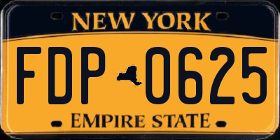NY license plate FDP0625