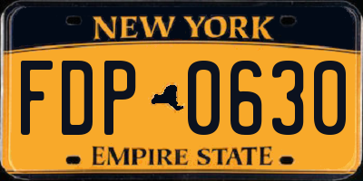 NY license plate FDP0630