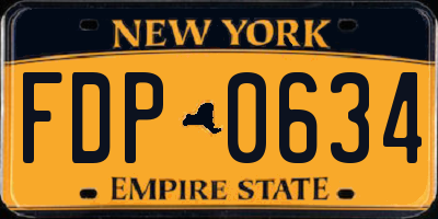 NY license plate FDP0634