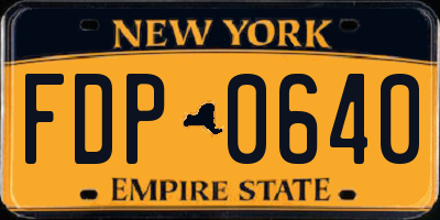 NY license plate FDP0640