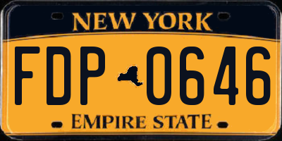 NY license plate FDP0646