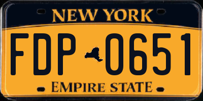 NY license plate FDP0651