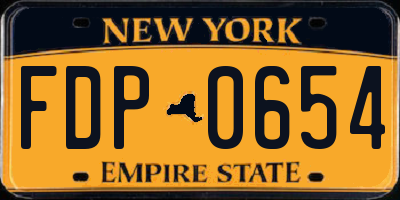NY license plate FDP0654