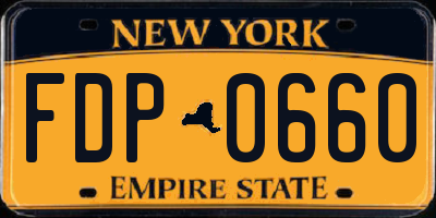 NY license plate FDP0660