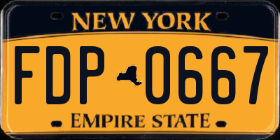 NY license plate FDP0667