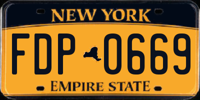 NY license plate FDP0669