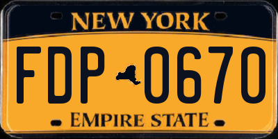 NY license plate FDP0670