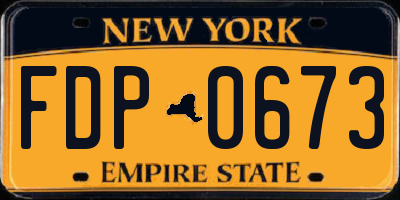 NY license plate FDP0673