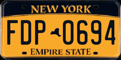 NY license plate FDP0694